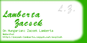 lamberta zacsek business card